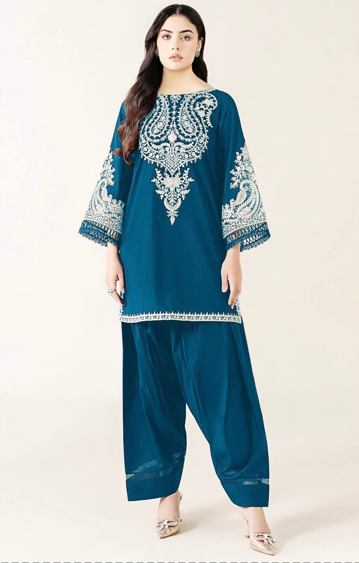DHANAK 2 PIECE UNSTICHED FULL HEAVY EMB SUIT FOR WINTER 2025-26