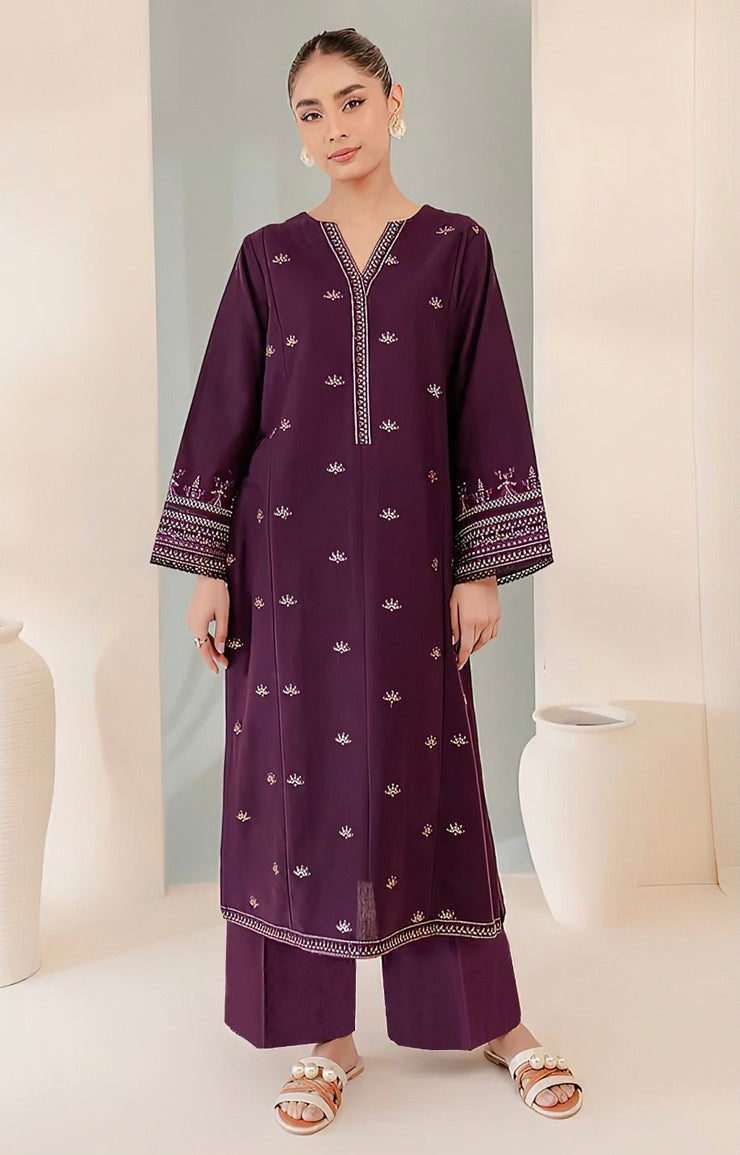 DHANAK 2 PIECE UNSTICHED FULL HEAVY EMB SUIT FOR WINTER 2025-26