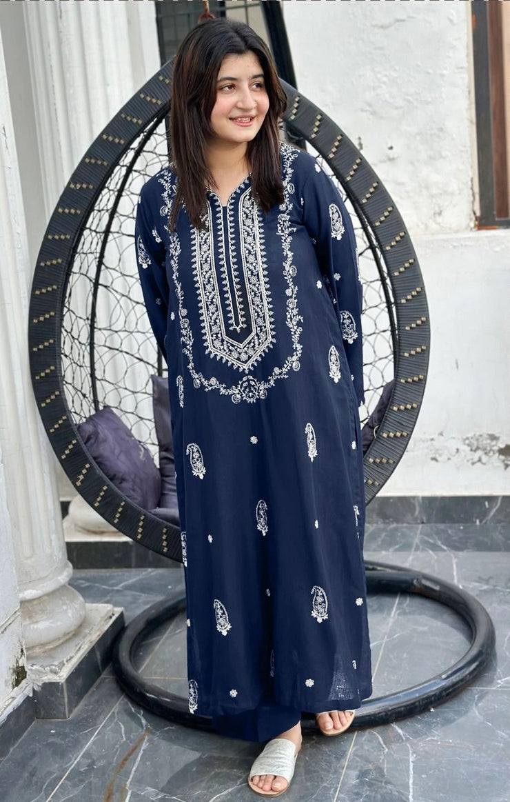 DHANAK 2 PIECE UNSTICHED FULL HEAVY EMB SUIT FOR WINTER 2025-26