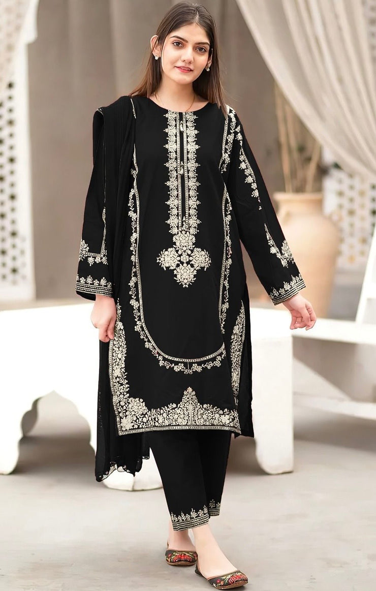 DHANAK 2 PIECE UNSTICHED FULL HEAVY EMB SUIT FOR WINTER 2025-26